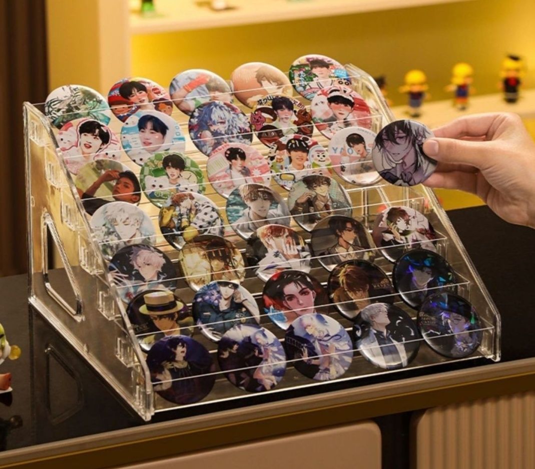 グッズ収納 透明アクリル缶バッジ大容量ディスプレイ収納ラック