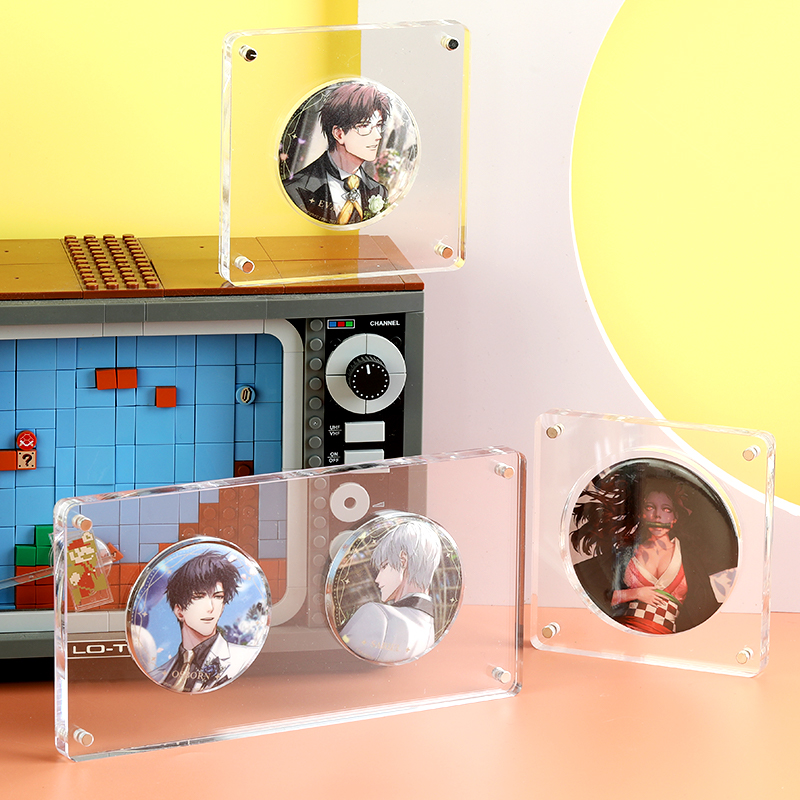 グッズ収納 透明アクリル 缶バッジ ディスプレイスタンド