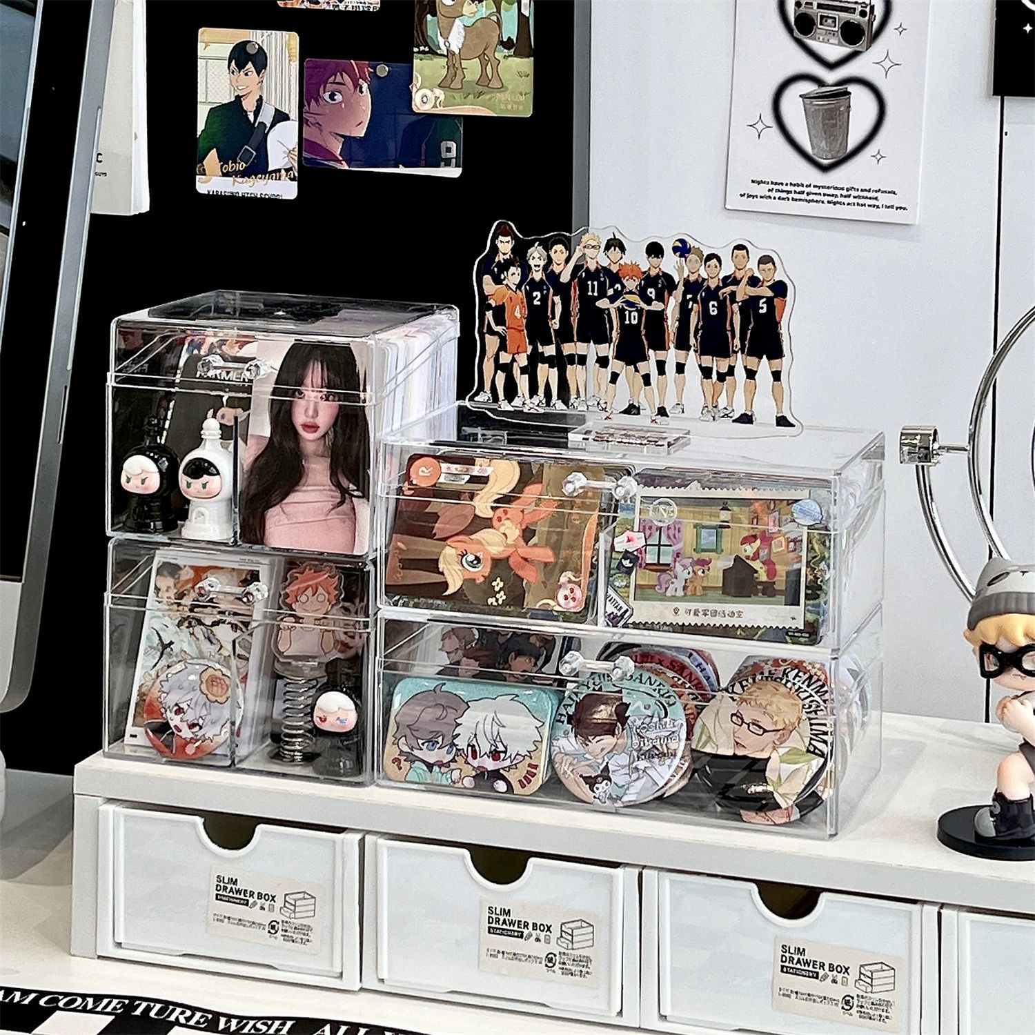グッズ収納 二段式透明コレクションケース