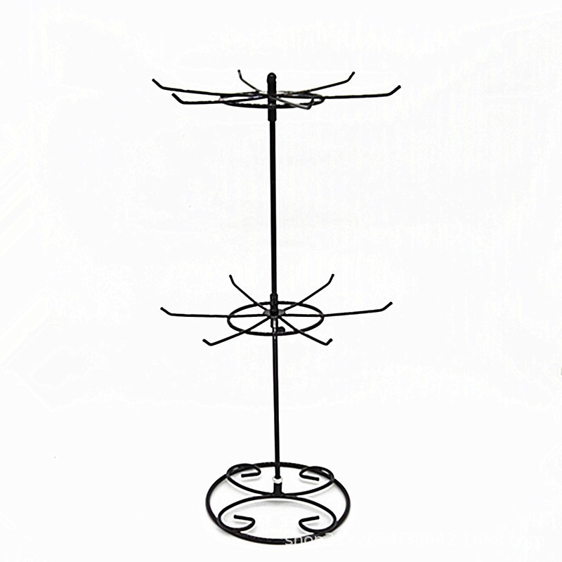 グッズ収納 回転式多段フック付き卓上　キーホルダー収納