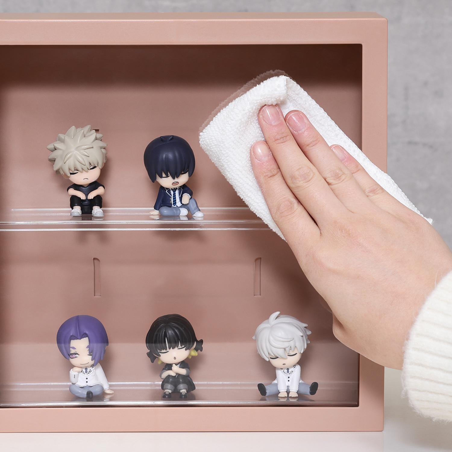 グッズ収納 壁掛け コレクション ディスプレイケース  茶色