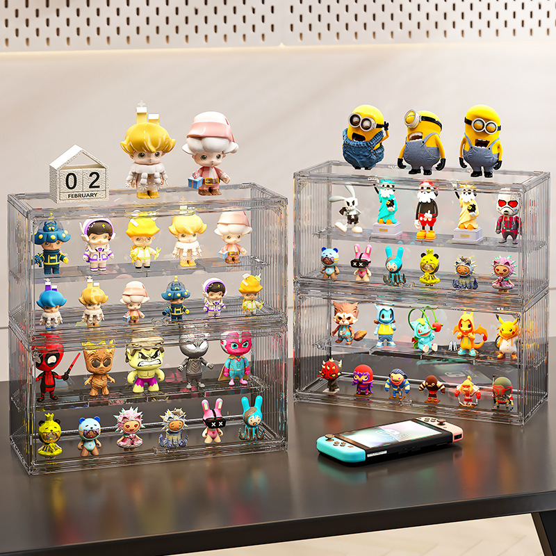 グッズ収納 多段式透明アクリル製フィギュア展示棚