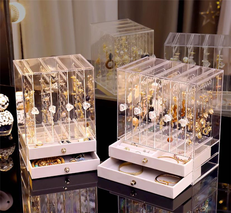 グッズ収納 アクセサリー大容量収納ディスプレイケース引き出し付き小物整理