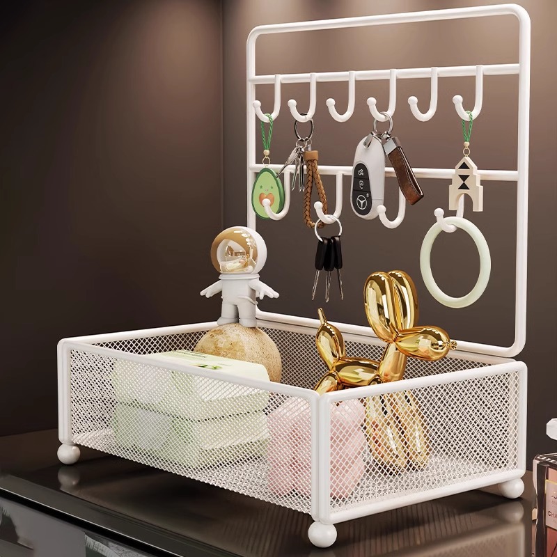グッズ収納キーホルダー 収納 多機能フック付き網目収納ボックス