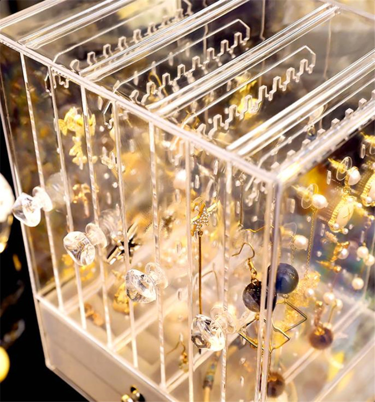 グッズ収納 アクセサリー大容量収納ディスプレイケース引き出し付き小物整理