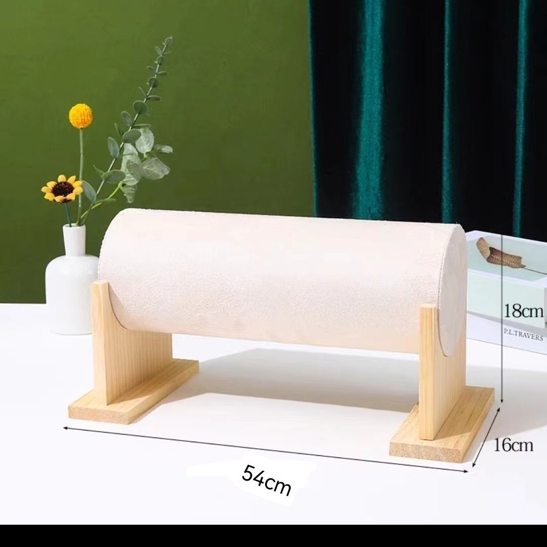 グッズ収納 木製台座付き円筒型　カチューシャ収納