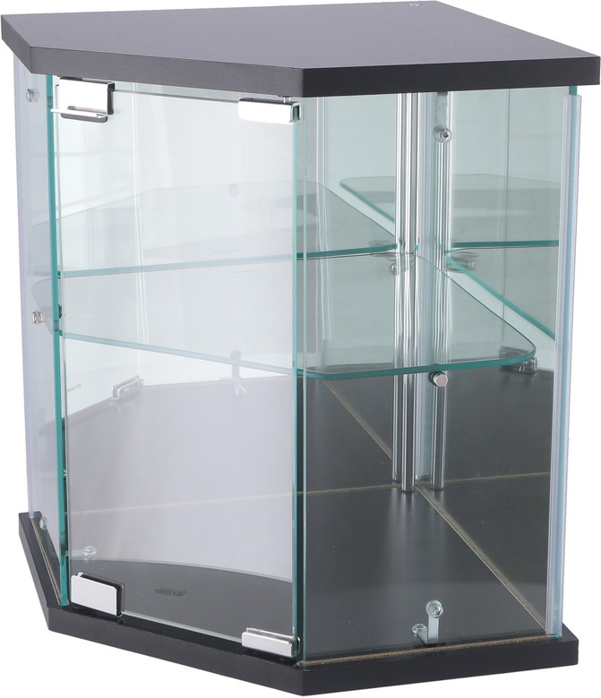 グッズ収納 卓上ガラス製コーナー型収納ケース 