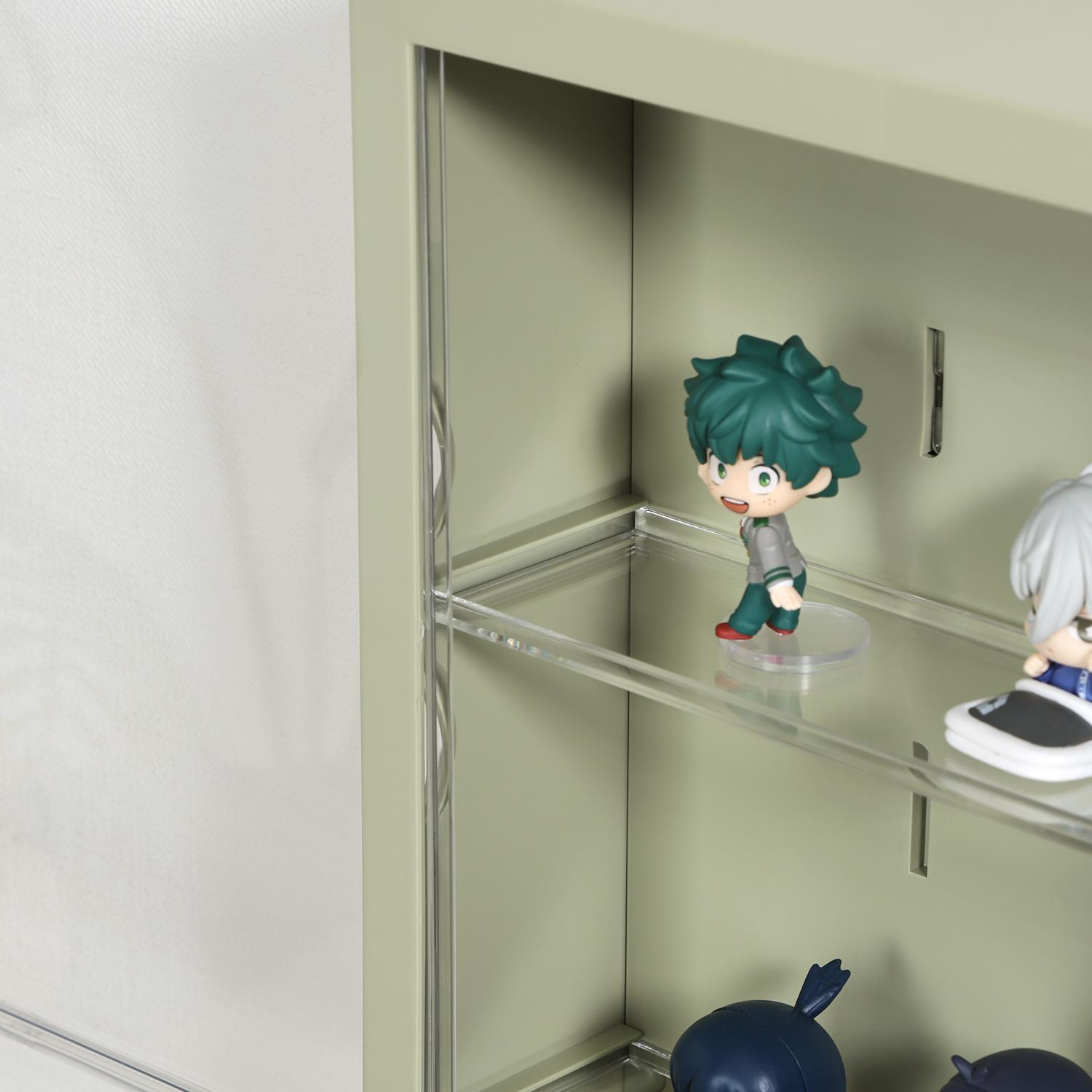 グッズ収納   壁掛け ディスプレイケース　抹茶色 推し活