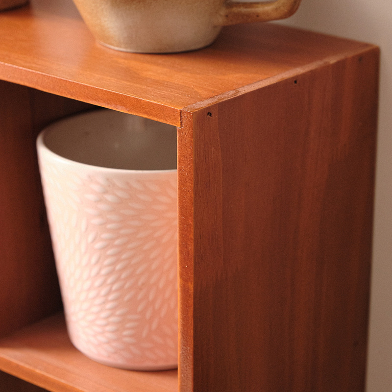 グッズ収納 木製六仕切り引き出し付き卓上整理棚収納ケース