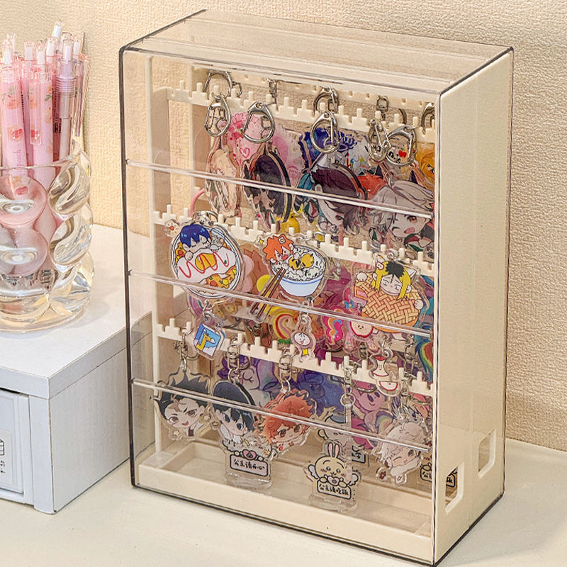 グッズ収納 透明アクリル製多段式　キーホルダー収納