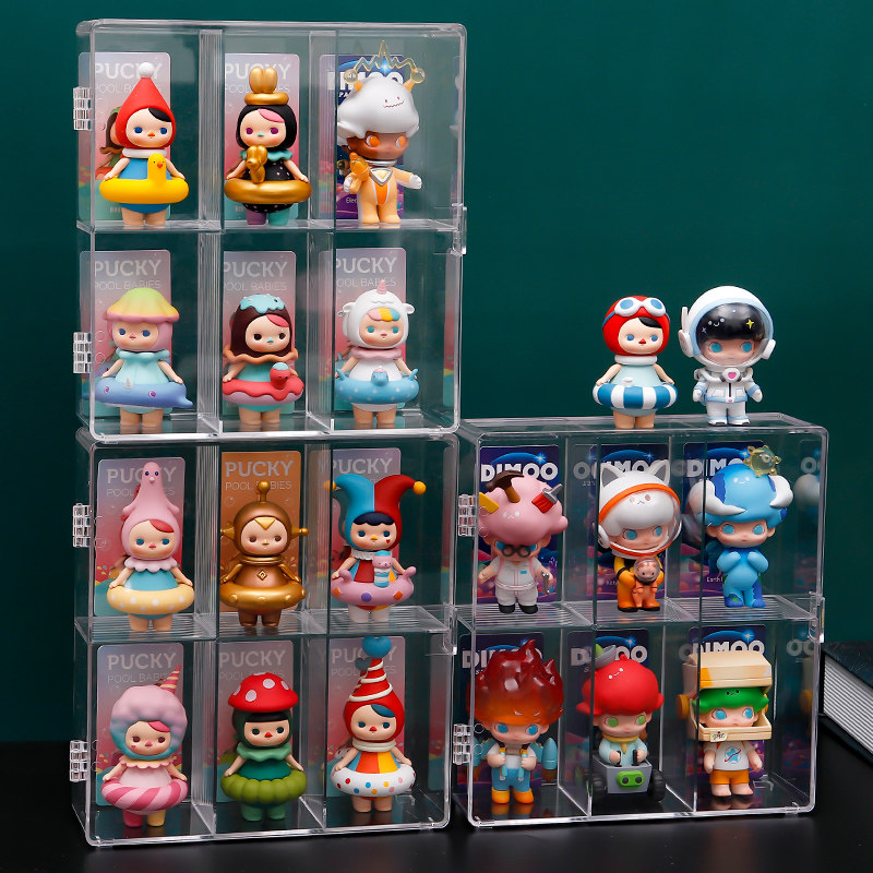 グッズ収納 透明アクリル製仕切り付きフィギュア収納ケース