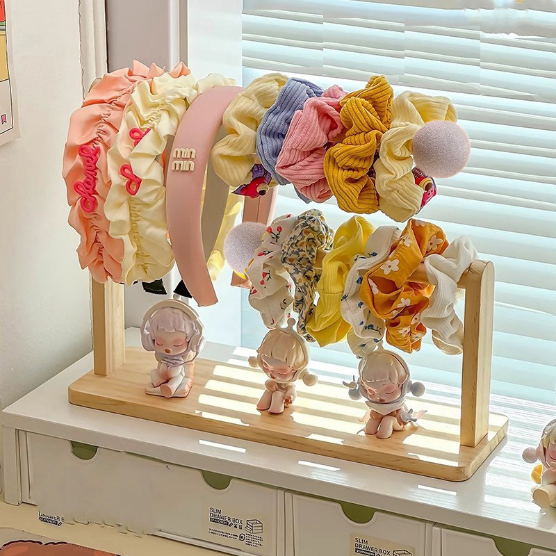 グッズ収納 木製二段式　カチューシャ収納