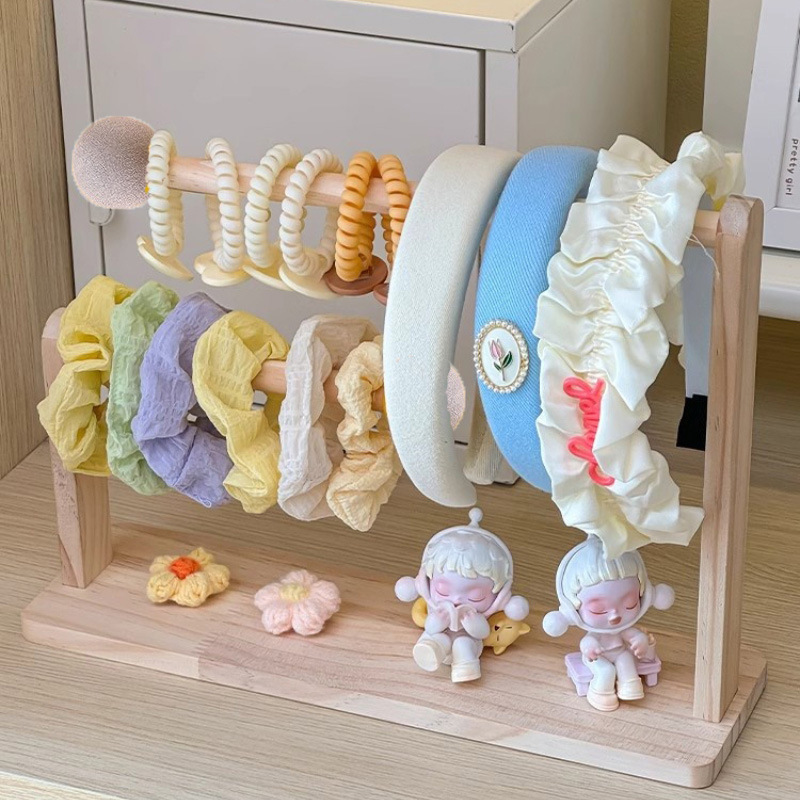 グッズ収納 木製二段式　カチューシャ収納