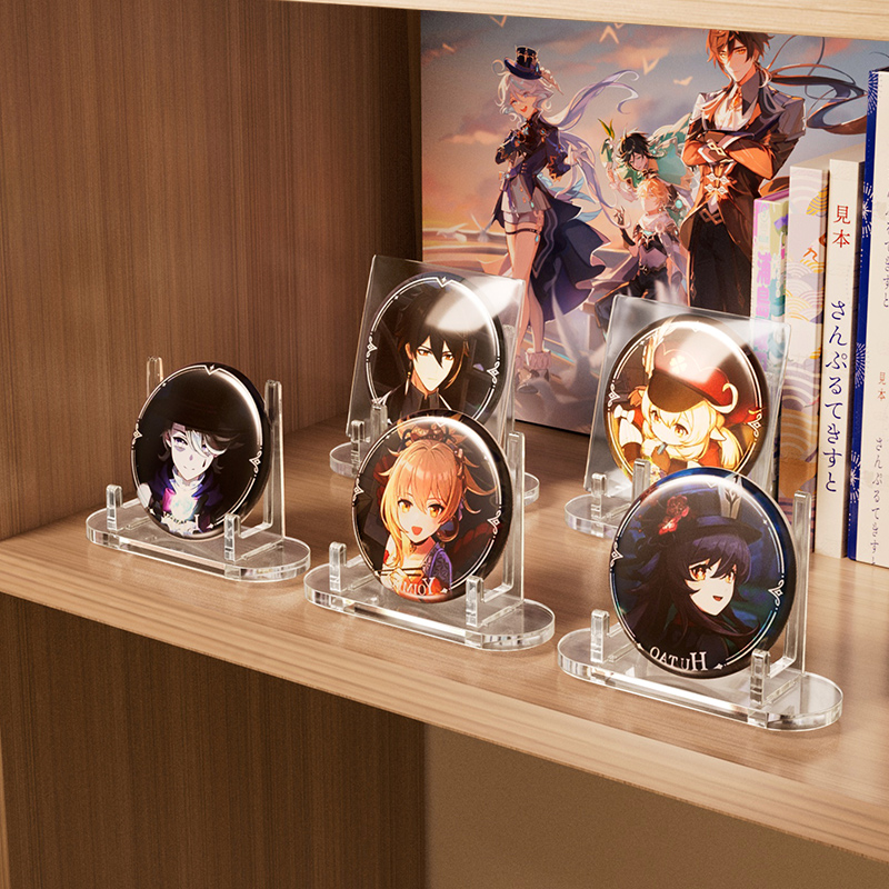 グッズ収納 アクリル製 アニメ缶バッジ＆カード立てスタンド
