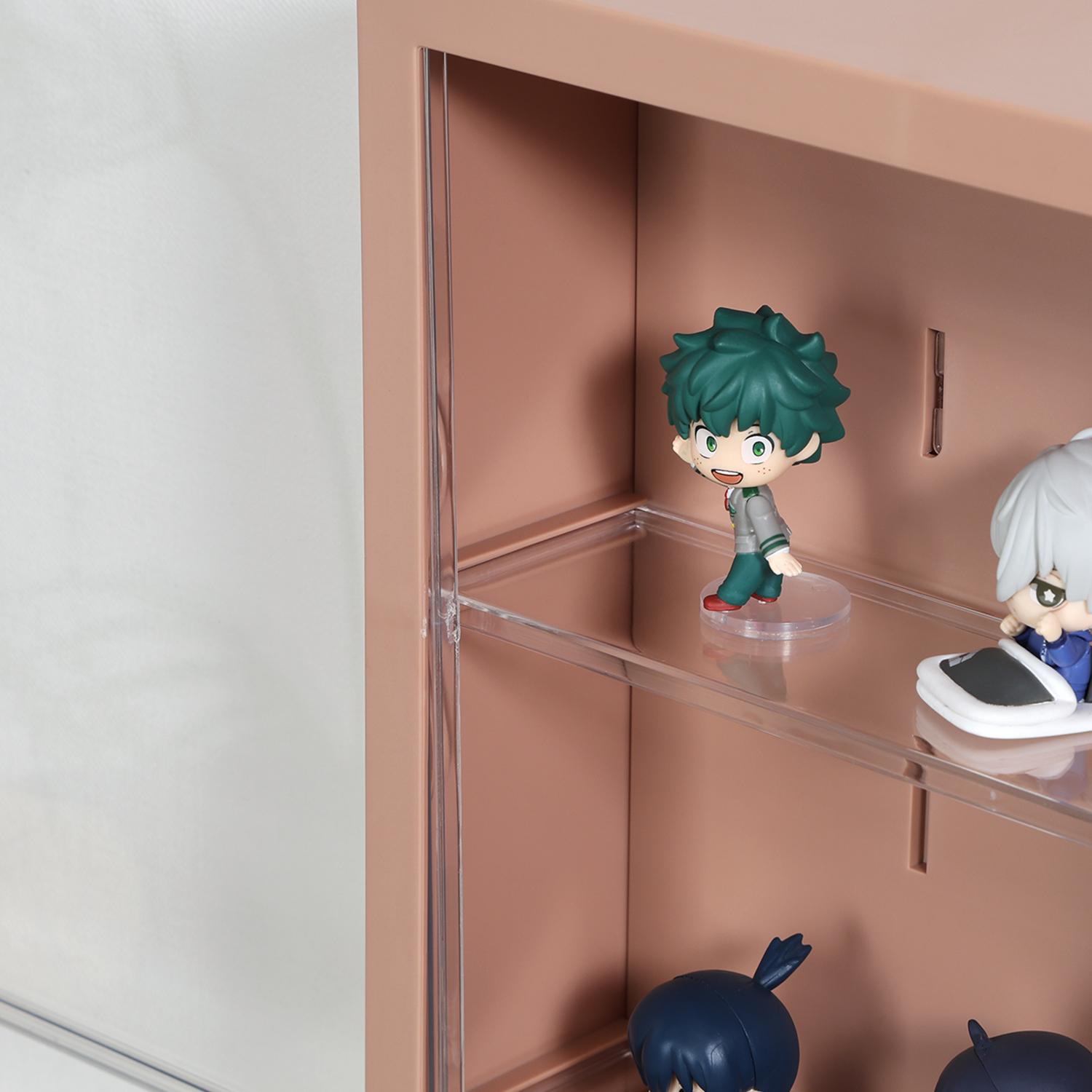 グッズ収納 壁掛け コレクション ディスプレイケース  茶色