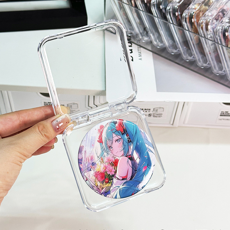 グッズ収納 缶バッジ用透明収納ケース 正方形タイプ