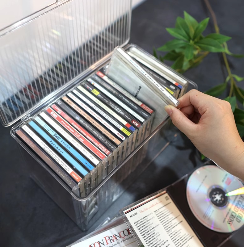 グッズ収納 透明クリアケース式音楽ディスク整理箱