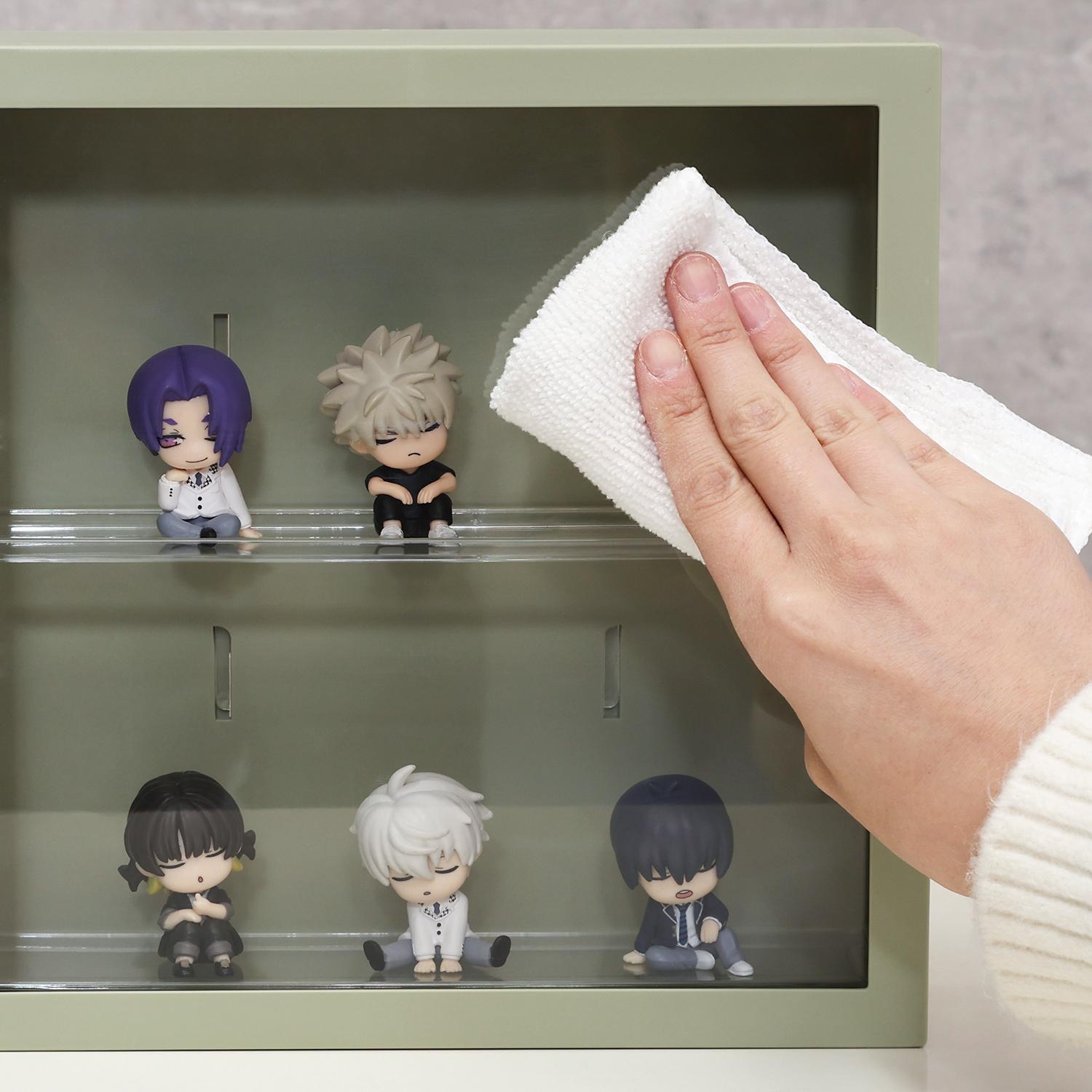 グッズ収納   壁掛け ディスプレイケース　抹茶色 推し活