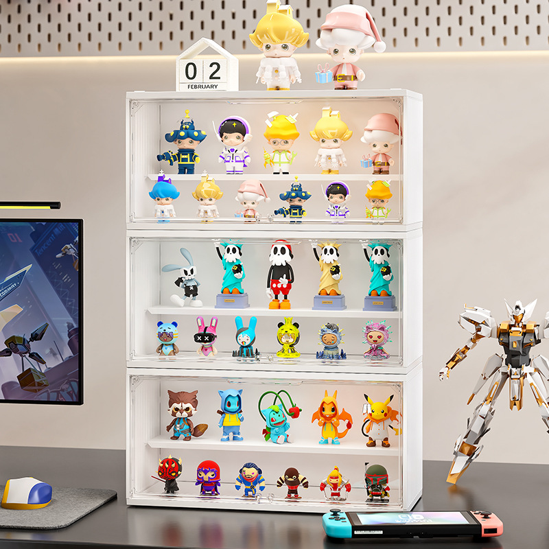 グッズ収納 多段式透明アクリル製フィギュア展示棚
