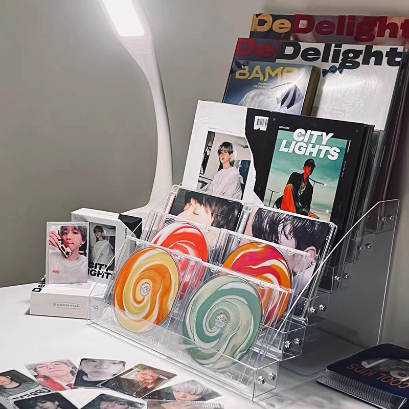 グッズ収納 透明段差式音楽コレクション展示棚