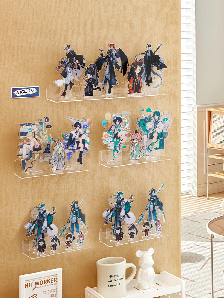 グッズ収納 透明アクリル壁掛け式フィギュア棚