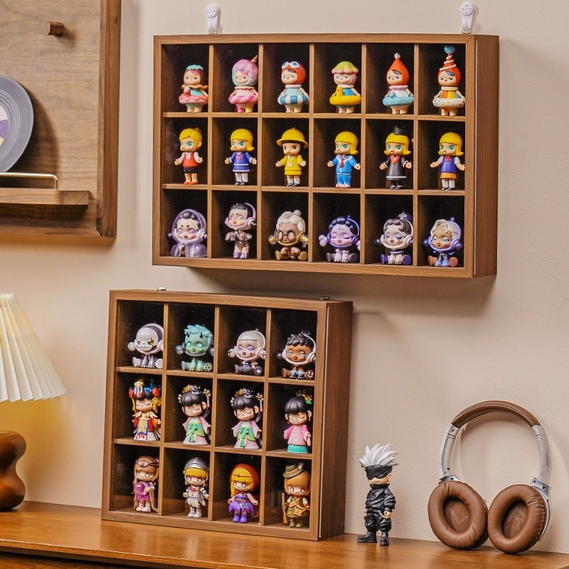 グッズ収納 壁掛け式仕切り付きフィギュア展示収納ケース