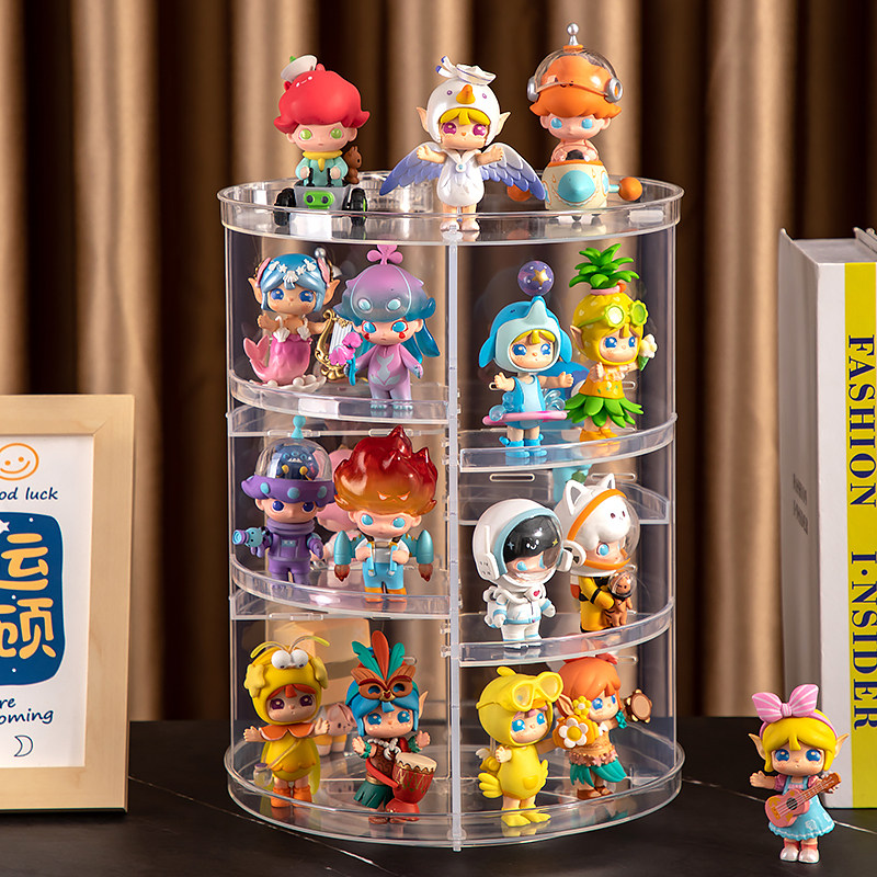 グッズ収納 回転式多段透明アクリルフィギュア展示棚
