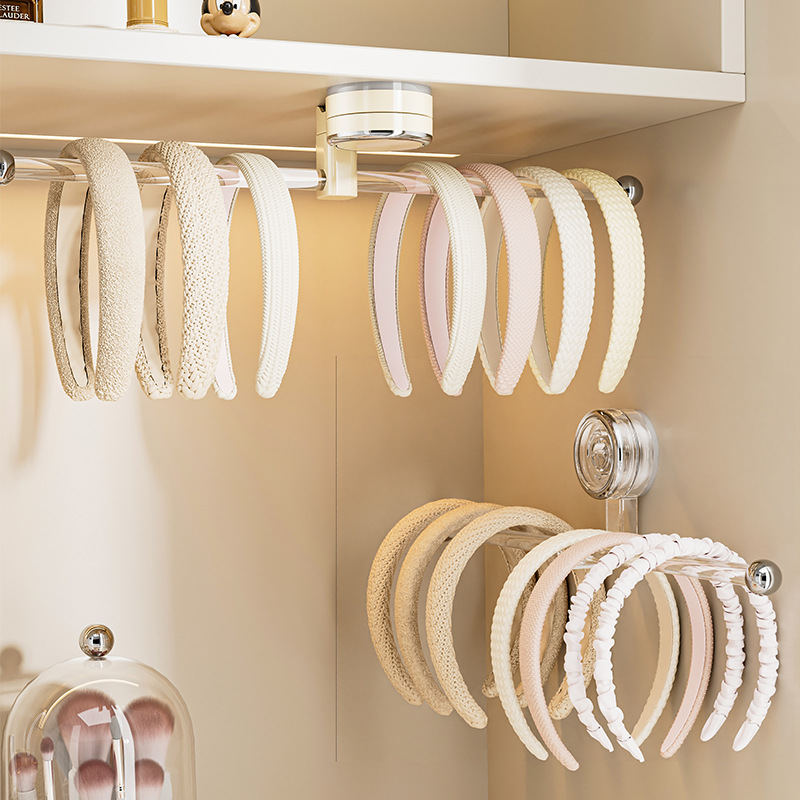 グッズ収納 壁掛け式回転吸盤　カチューシャ収納