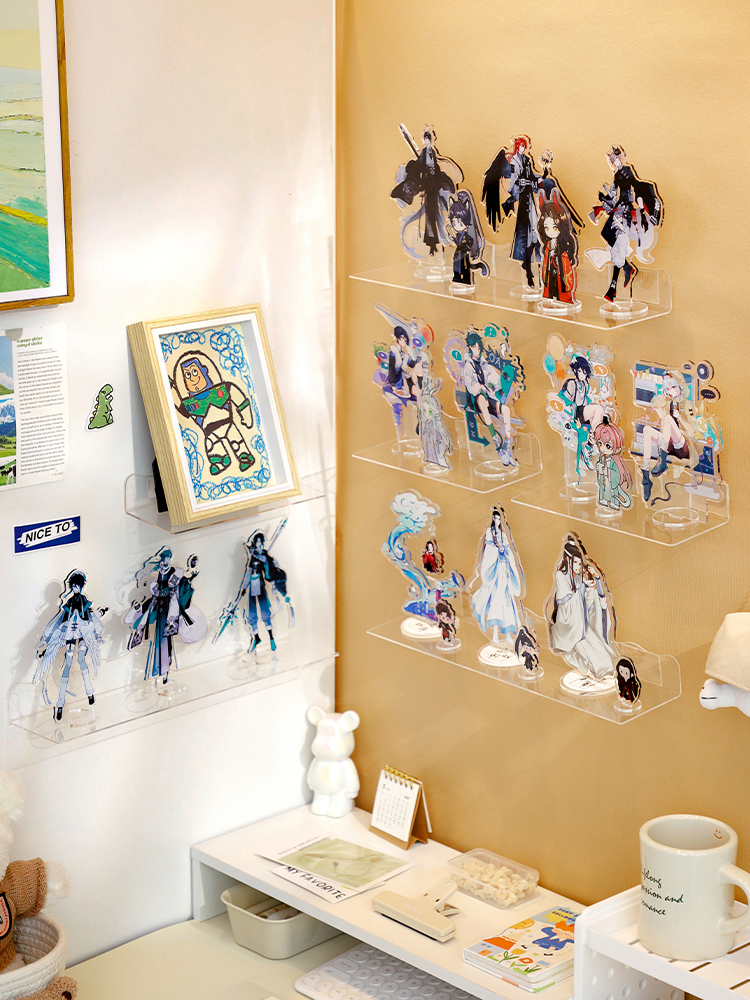 グッズ収納 透明アクリル壁掛け式フィギュア棚