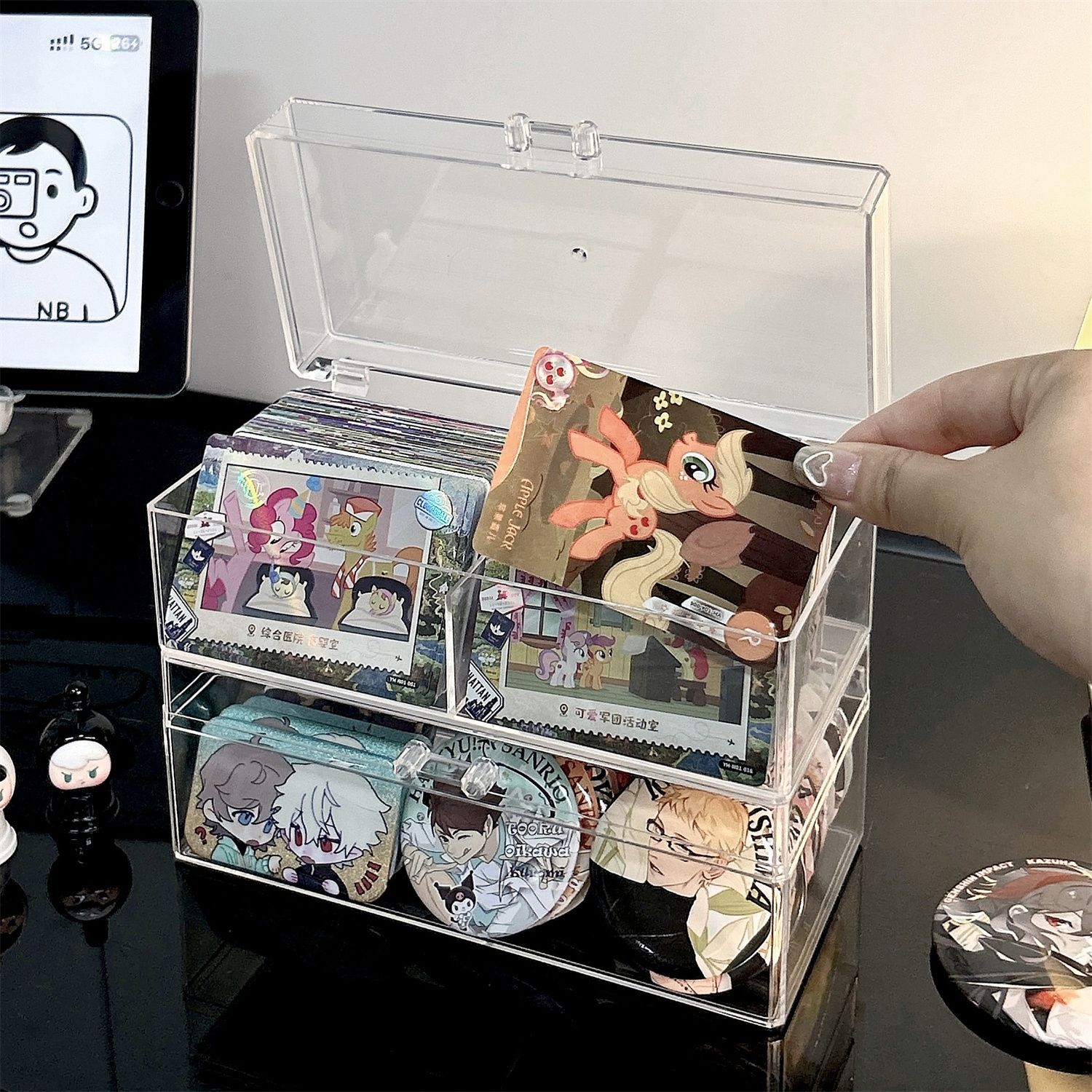グッズ収納 二段式透明コレクションケース