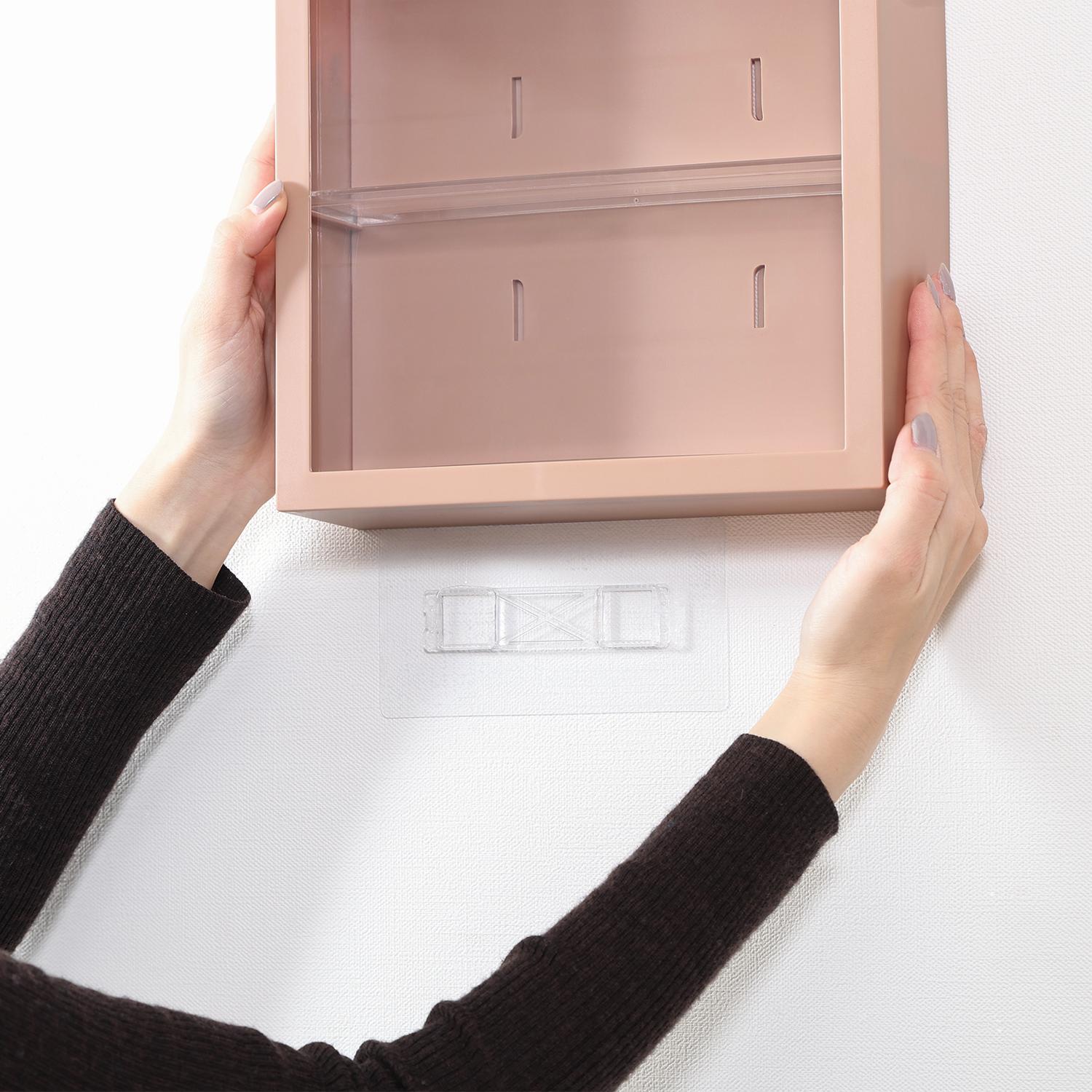 グッズ収納 壁掛け コレクション ディスプレイケース  茶色