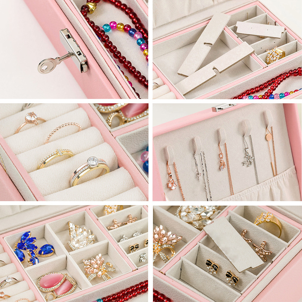 グッズ収納 二段式鍵付き宝飾品収納ケース 