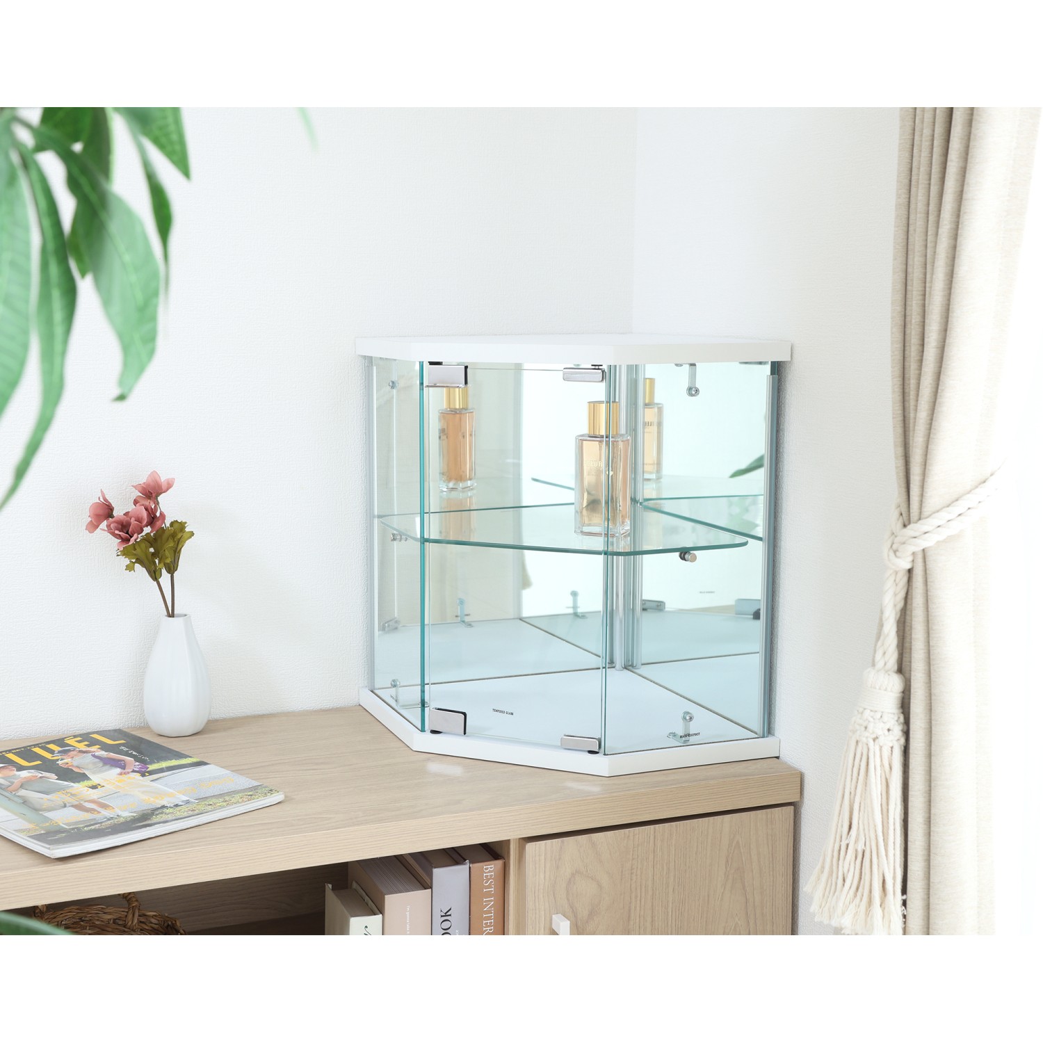 グッズ収納 角置き対応ガラス製ディスプレイケース卓上型