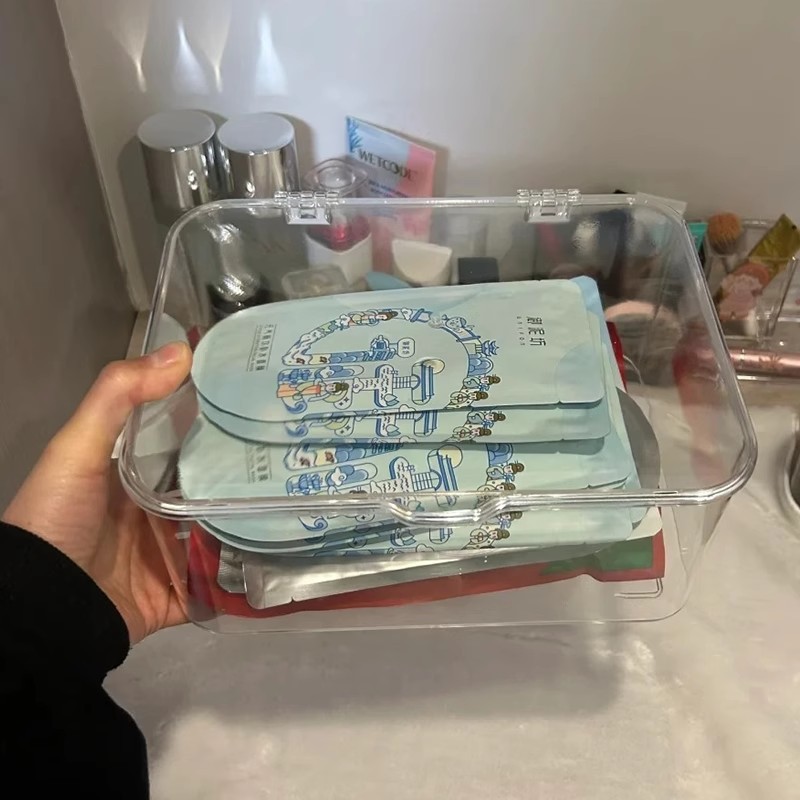 グッズ収納 透明蓋付き多段重ね式小物整理収納ボックス