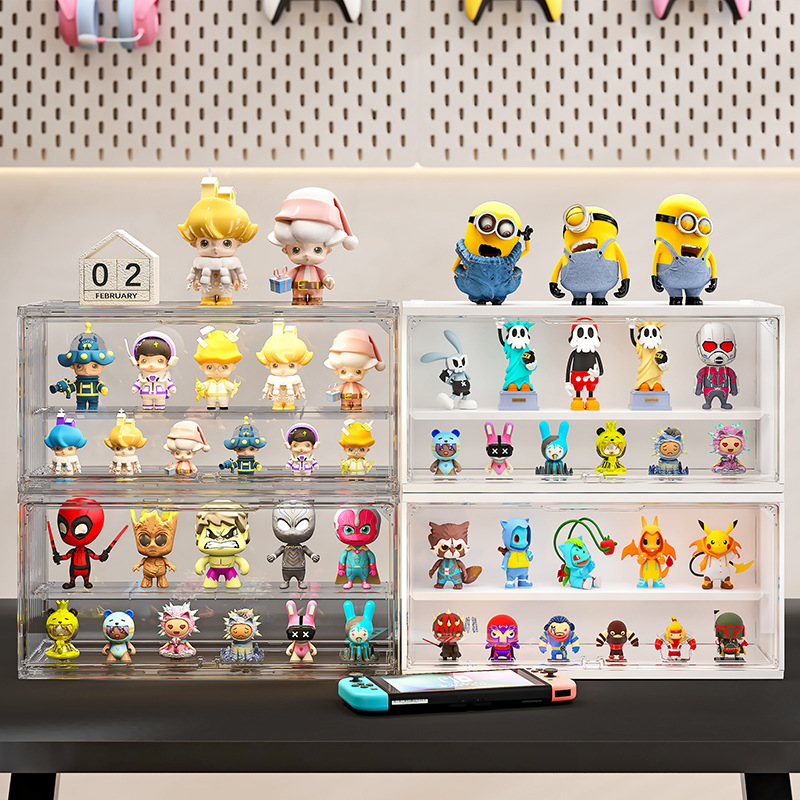 グッズ収納 多段式透明アクリル製フィギュア展示棚