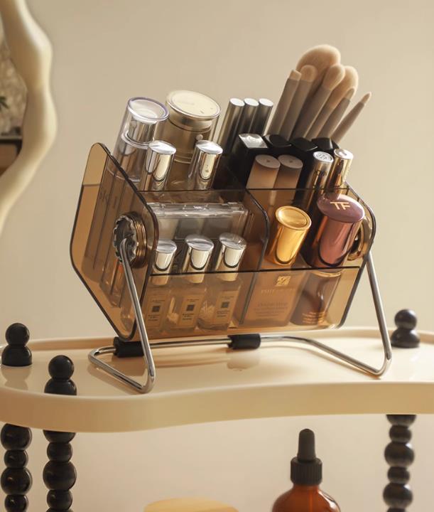 グッズ収納 360度回転式化粧品収納メイクボックス