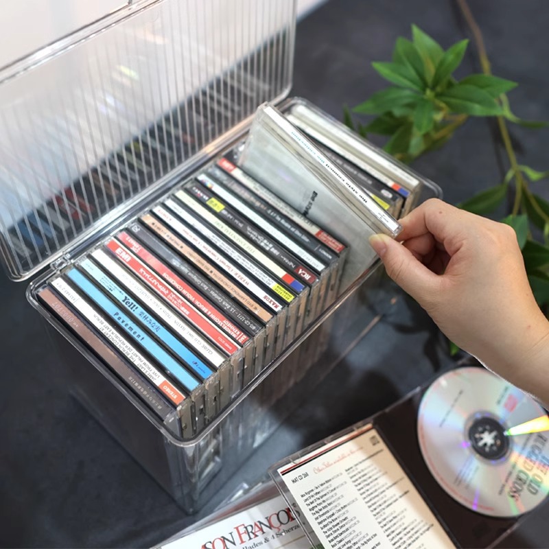 グッズ収納 透明クリアケース式音楽ディスク整理箱