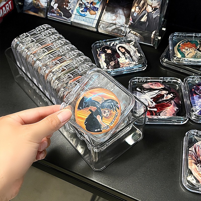 グッズ収納 透明縦置き缶バッジコレクションケース