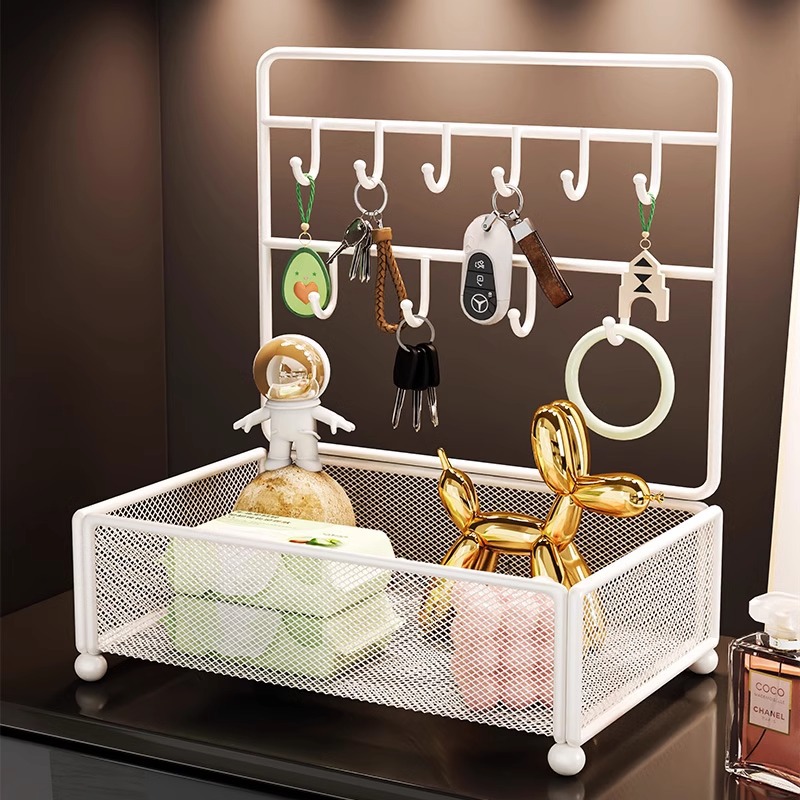 グッズ収納キーホルダー 収納 多機能フック付き網目収納ボックス