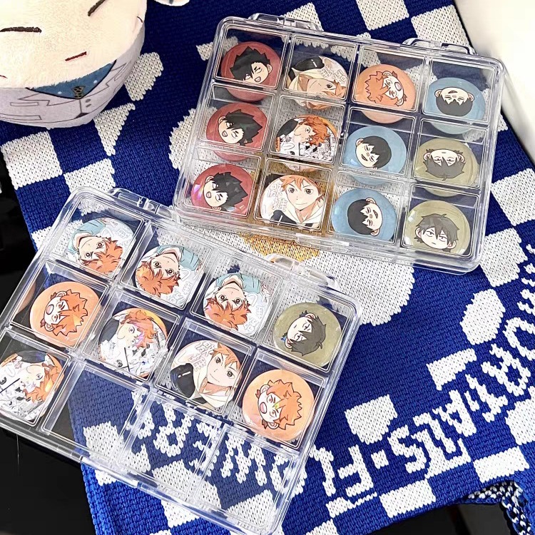 グッズ収納 透明仕切り付き缶バッジ収納ケース12マス