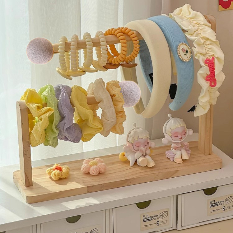 グッズ収納 木製二段式　カチューシャ収納