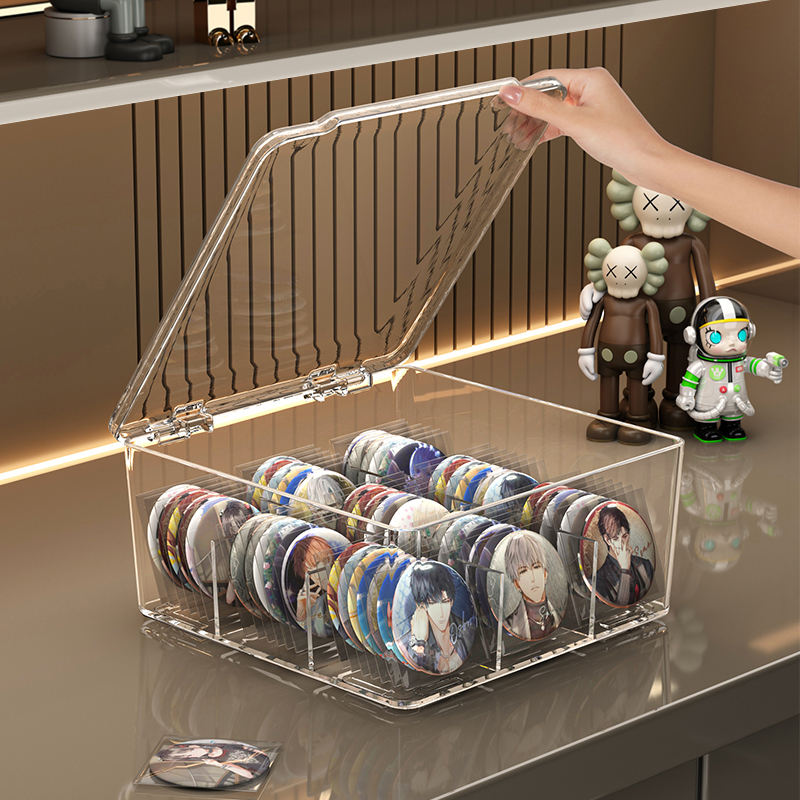 グッズ収納 整然と収まる 積み重ね缶バッジケース