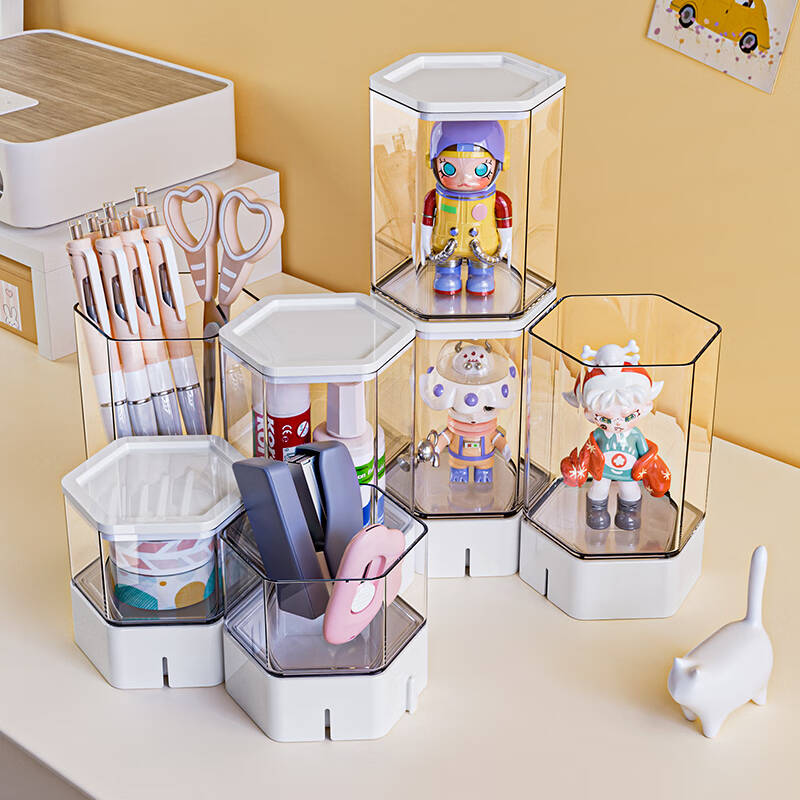グッズ収納 六角形連結透明コレクションケース