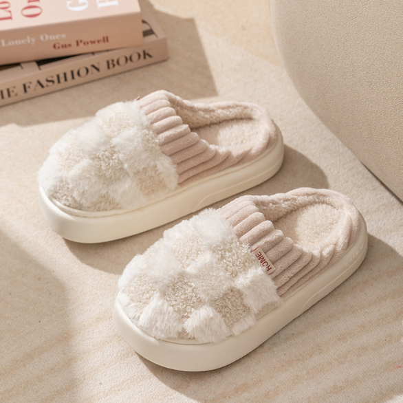ふわもこ裏起毛スリッパ暖かルームシューズ来客用