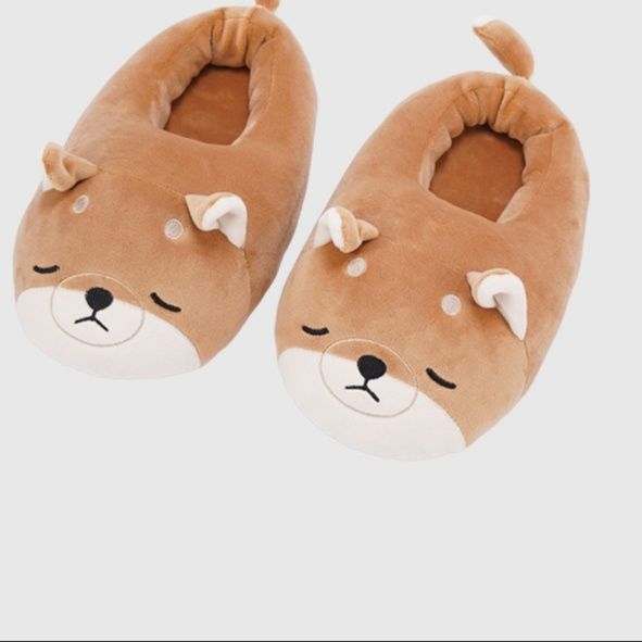 スリッパ もこもこ柴犬ルームシューズ