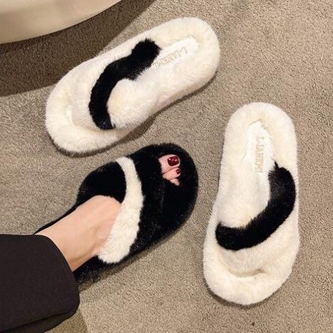 暖かいふわふわ厚底保温スリッパ レディース冬用