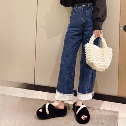 暖かいふわふわ厚底保温スリッパ レディース冬用
