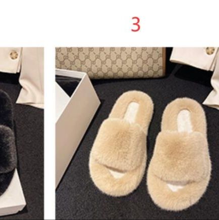 ふわふわファー素材スリッパ韓国風ルームシューズ