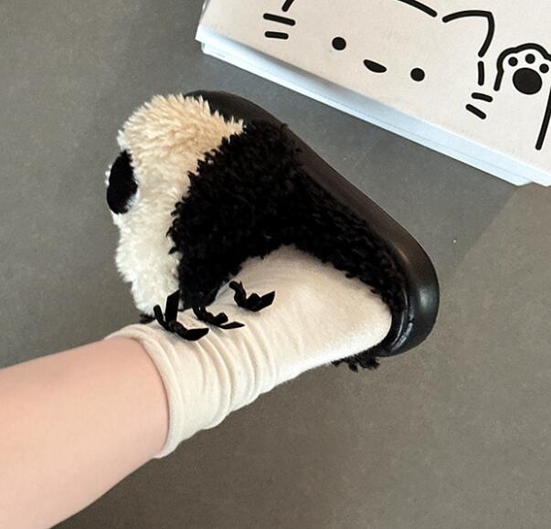 犬デザイン起毛スリッパ あったか室内履き