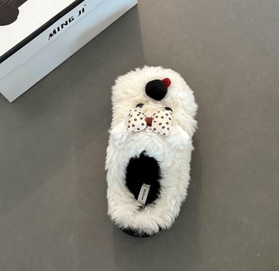 犬顔もこもこ室内履きスリッパ